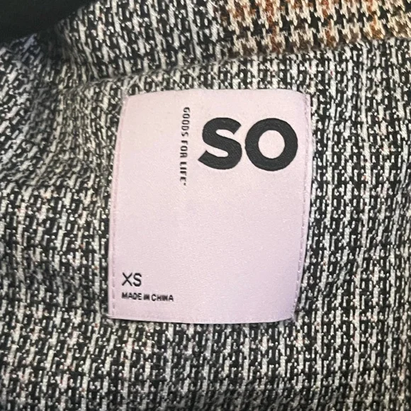 Oversized Houndstooth Mixed Plaid Blazer - Black and Brown - Picture 4 of 4